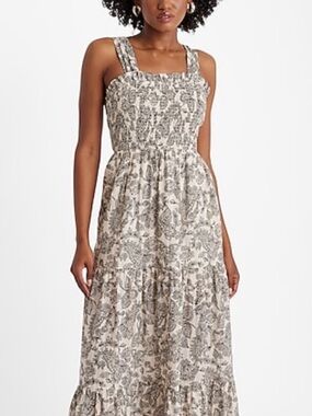Express Floral Smocked Maxi Dress